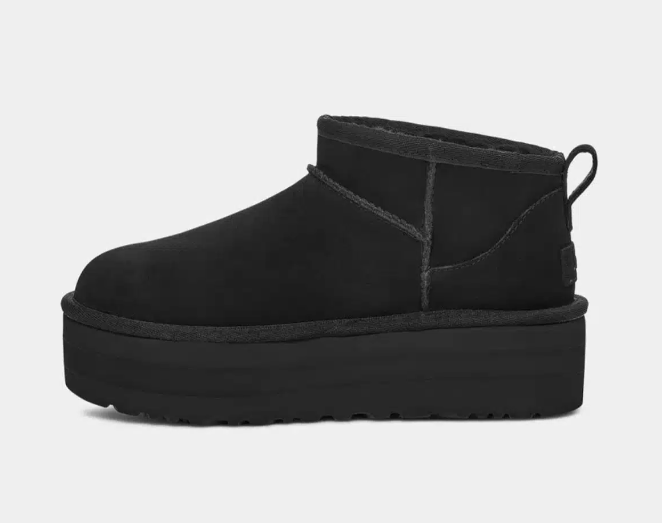 UGG- CLASSIC ULTRA MINI PLATFORM BOOTS- BLACK