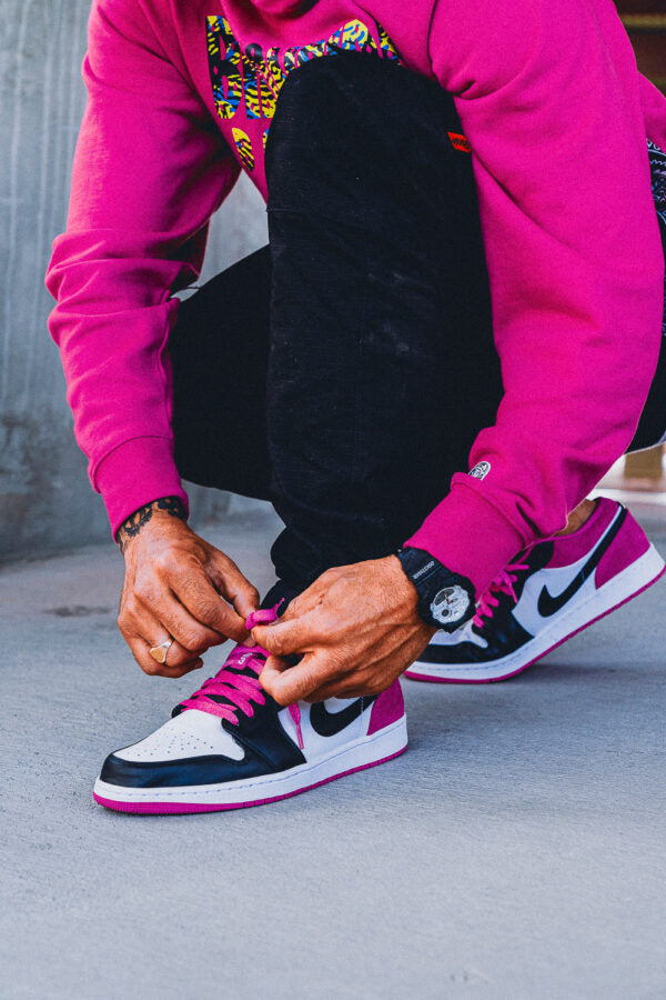 Air Jordan 1 Low Black Active Fuchsia