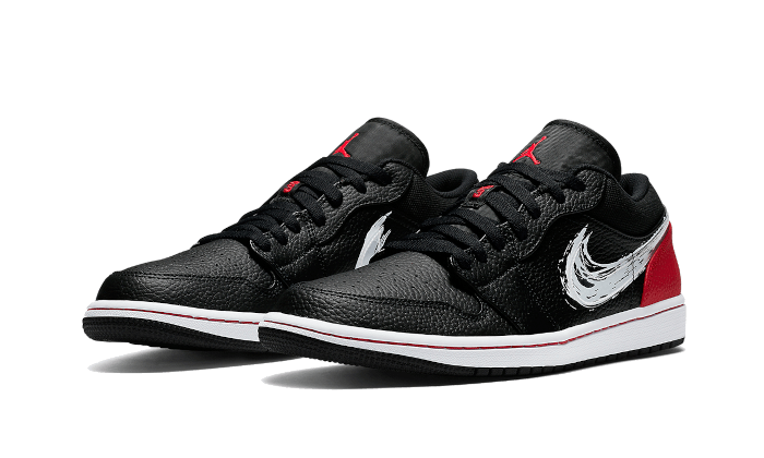 Air Jordan 1 Low Brushstroke Swoosh Black